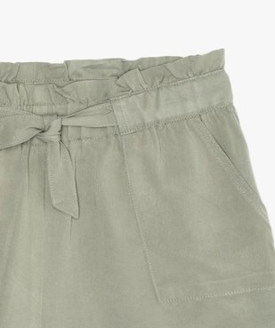 Short fille ample avec ceinture froncée et revers cousus vue2 - GEMO (JUNIOR) - GEMO