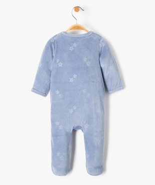 Pyjama bébé dors-bien en velours avec ouverture ventrale imprimé étoiles vue3 - GEMO(BB COUCHE) - GEMO