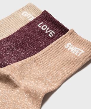 Socquettes en maille pailletée fille (lot de 3) vue2 - GEMO (ENFANT) - GEMO