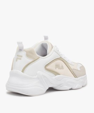 Baskets femme à semelle épaisse look dad shoes - FILA avec détail verni au talon vue4 - FILA - GEMO