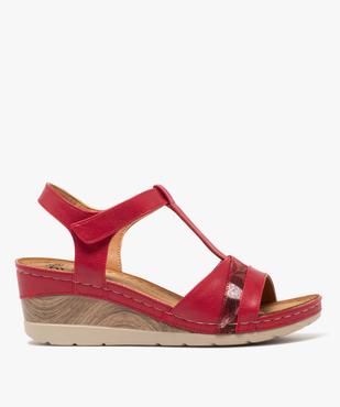 Sandales confort à talon compensé fermeture scratch femme vue1 - G'FLEX - GEMO