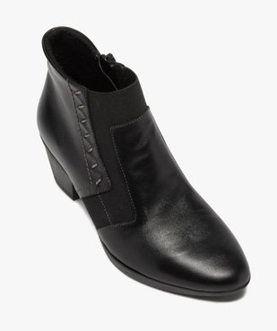 Boots femme confort à talon dessus cuir vue5 - GEMO (CONFORT) - GEMO