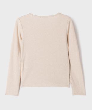 Tee-shirt manches longues à paillettes fille vue3 - GEMO (ENFANT) - GEMO