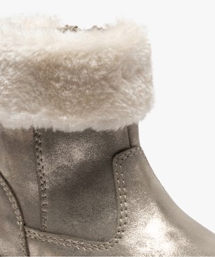Boots fourrées bébé fille zippées dessus métallisé vue6 - GEMO(BEBE DEBT) - GEMO