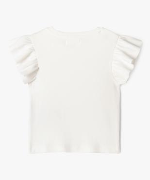 Tee-shirt manches courtes à volants fille vue3 - GEMO 4G FILLE - GEMO