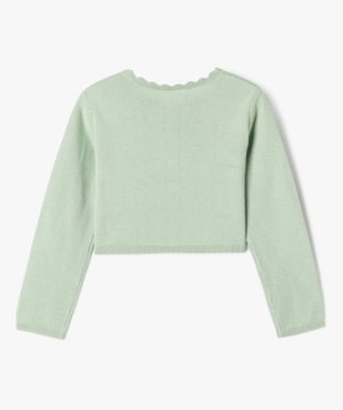 Gilet court en maille fantaisie fille vue3 - GEMO (ENFANT) - GEMO