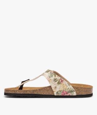 Sandales femme à entre-doigts imprimées de fleurs vue3 - GEMO (CASUAL) - GEMO