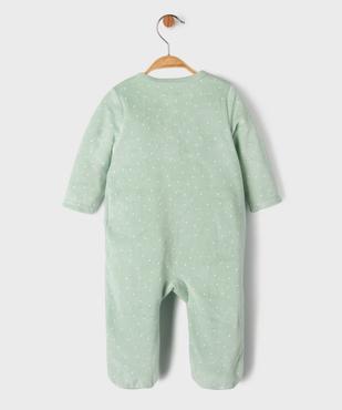 Pyjama en velours ouvert devant motif chat et pois bébé vue3 - GEMO 4G BEBE - GEMO