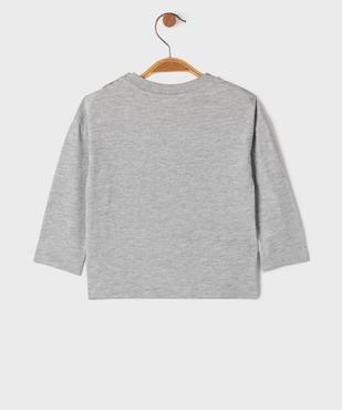 Tee-shirt manches longues en jersey de coton flammé imprimé bébé garçon  vue3 - GEMO 4G BEBE - GEMO