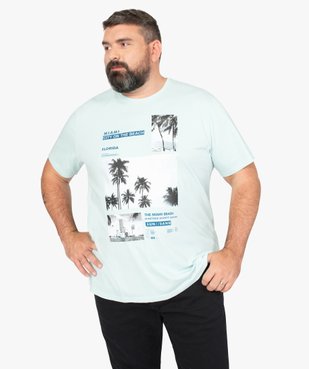 Tee-shirt homme grande taille avec motif palmiers vue1 - GEMO (G TAILLE) - GEMO