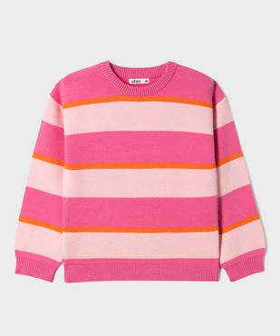 Pull col rond à rayures fille fille vue1 - GEMO (ENFANT) - GEMO