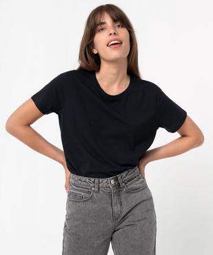Tee-shirt femme à manches courtes avec dos plus long vue1 - GEMO(FEMME PAP) - GEMO