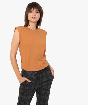 Tee-shirt femme à épaulettes sans manches vue1 - GEMO(FEMME PAP) - GEMO