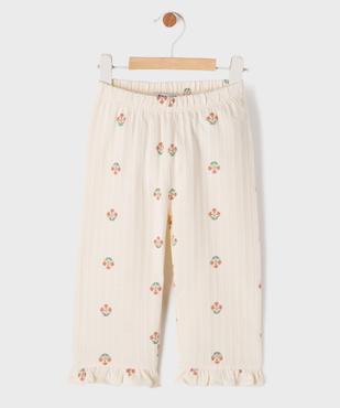 Pantalon en coton imprimé avec volants dans le bas bébé fille vue1 - GEMO(BEBE DEBT) - GEMO