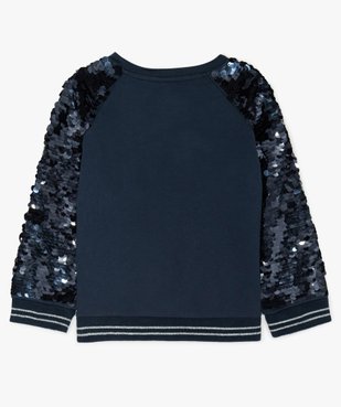 Sweat fille avec manches en sequins et motif Reine des Neiges vue2 - DISNEY PRINCESS - GEMO