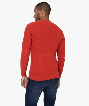Pull homme à col rond en maille fantaisie vue3 - GEMO (HOMME) - GEMO