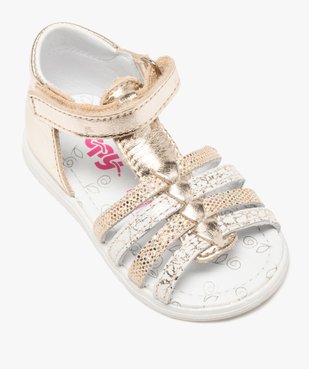 Sandales bébé fille en cuir métallisé - Bopy vue5 - BOPY - GEMO