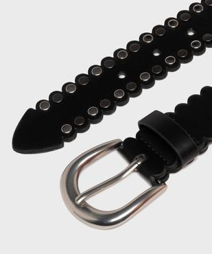 Ceinture festonnée et cloutée à boucle femme vue2 - GEMO (ACCESS) - GEMO