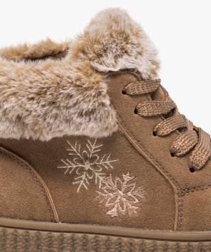 Boots fille zippées dessus suédine et col fourrure imitation vue6 - GEMO (ENFANT) - GEMO