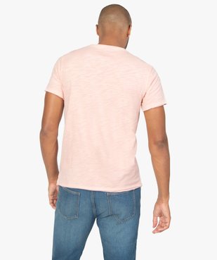 Tee-shirt homme à manches courtes avec finitions roulottées vue3 - GEMO (HOMME) - GEMO
