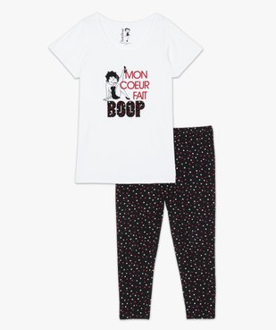 Pyjama femme grande taille à imprimé cœurs - Betty Boop vue4 - BETTY BOOP - GEMO