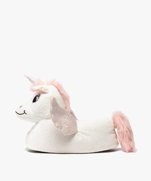 Chaussons femme peluches licorne vue3 - GEMO(HOMWR FEM) - GEMO