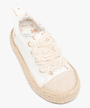 Baskets bébé fille dessus en toile et semelle en corde vue5 - GEMO 4G BEBE - GEMO