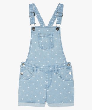 Salopette fille en jean coupe courte vue1 - GEMO (ENFANT) - GEMO