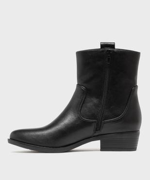 Boots santiags unies à zip femme - Follow Me vue3 - FOLLOW ME - GEMO