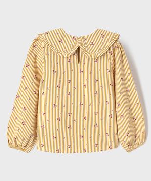 Chemise rayée avec grand col Claudine fille vue3 - GEMO (ENFANT) - GEMO