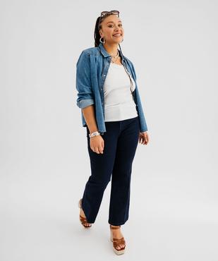 Chemise en jean manches longues et bouton-pression femme vue4 - GEMO (G TAILLE) - GEMO
