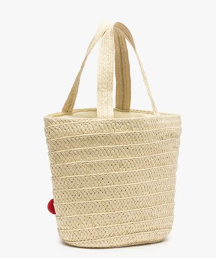 Sac fille en paille motif cerises en pompons vue2 - GEMO (ENFANT) - GEMO
