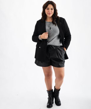 Gilet lainage avec col rond et boutons fantaisie femme grande taille vue6 - GEMO (G TAILLE) - GEMO