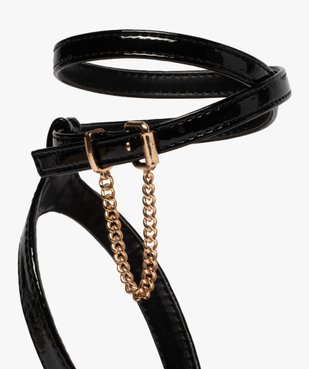 Sandales femme vernies à talon plat et bride cheville Only vue6 - ONLY - GEMO