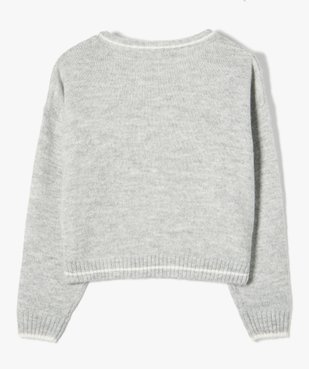 Gilet fille court et ample en grosse maille torsadée vue3 - GEMO (JUNIOR) - GEMO