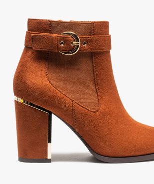 Boots femme à talon unis en suédine détails métallisés vue6 - Nikesneakers(URBAIN) - Nikesneakers
