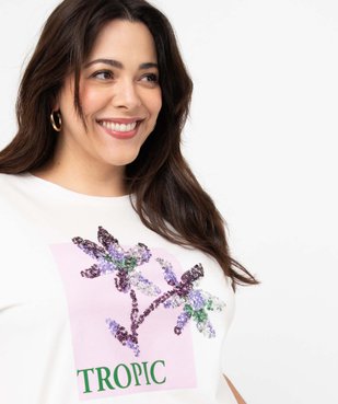 Tee-shirt femme grande taille avec motif brodé vue3 - GEMO (G TAILLE) - GEMO