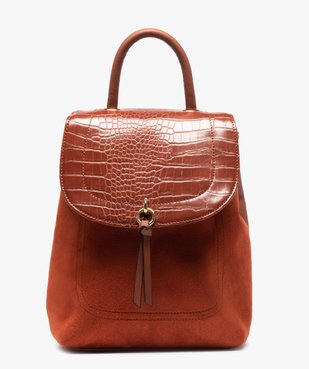 Sac à dos femme élégant bimatière vue1 - GEMO (ACCESS) - GEMO