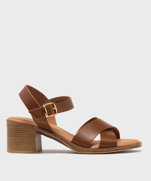 Sandales à talon en cuir femme - Tanéo vue1 - TANEO - GEMO