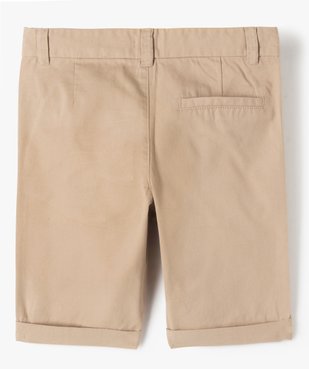 Bermuda coupe chino regular en toile de coton garçon vue3 - GEMO 4G GARCON - GEMO