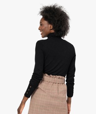 Pull femme à col roulé et boutons sur les poignets vue3 - GEMO(FEMME PAP) - GEMO