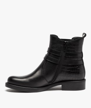 Boots femme unies dessus cuir imitation croco - Tanéo vue4 - TANEO - GEMO