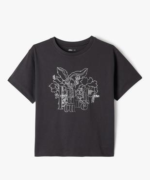 Tee-shirt à manches courtes avec motif positif fille vue1 - GEMO 4G FILLE - GEMO