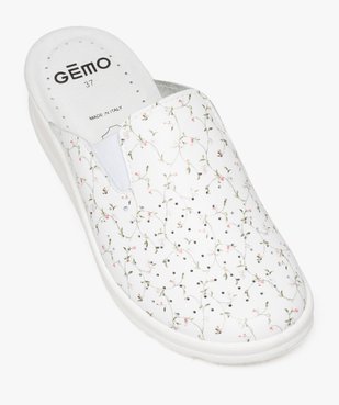 Sabots femme confort à talon compensé et motifs fleurs vue5 - GEMO (CONFORT) - GEMO