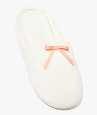 Chaussons femme mules plates dessus dentelle anglaise vue5 - GEMO(HOMWR FEM) - GEMO