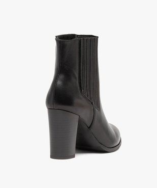 Boots femme à talon style Chelsea dessus cuir uni - Tanéo vue4 - TANEO - GEMO