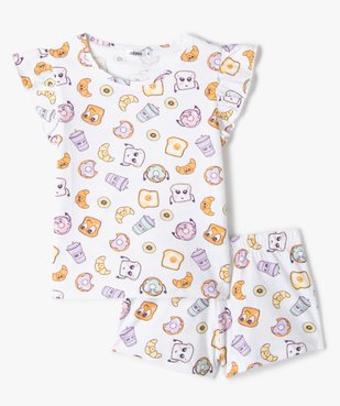 Pyjashort fille motif petit-déjeuner vue1 - GEMO (ENFANT) - GEMO