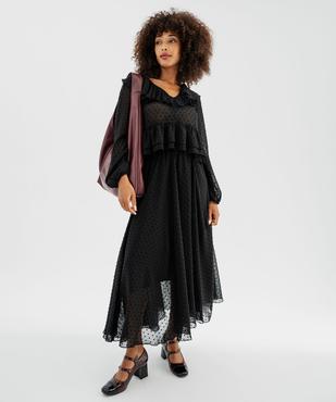 Jupe longue en voile à motifs plumetis femme vue5 - GEMO(FEMME PAP) - GEMO