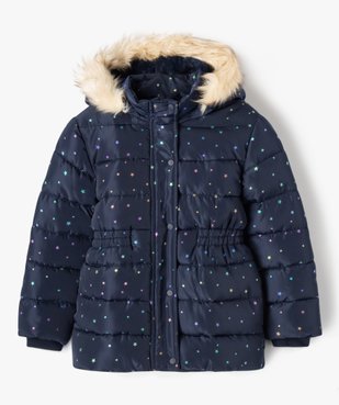 Parka matelassée à capuche avec doublure peluche fille vue1 - GEMO 4G FILLE - GEMO