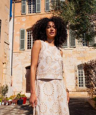 Blouse sans manches en broderie ajourée femme vue6 - GEMO(FEMME PAP) - GEMO